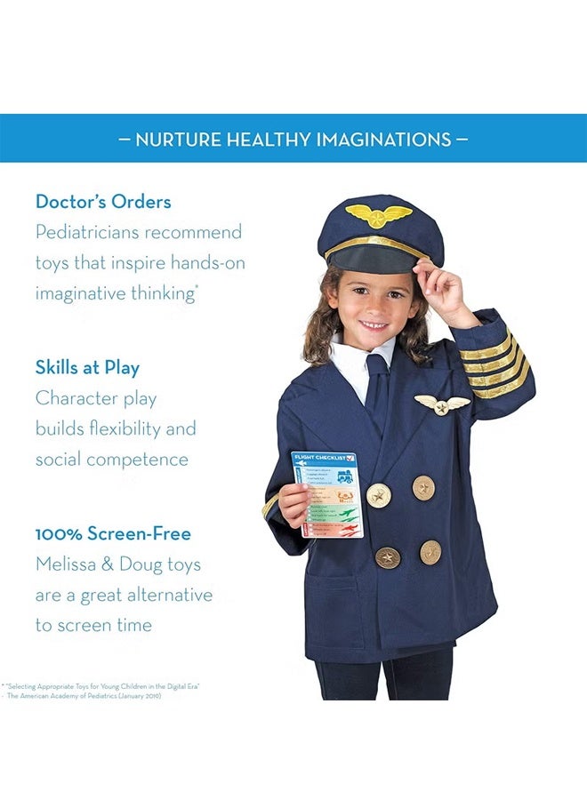 زي الطيار الموحد للأطفال مجموعة لعب الأدوار - كوسبلاي طيار واقعي للفتيان والبنات 3-12 سنة ، زي يوم المهنة / هالوين / حفلة عيد الميلاد - Image 5